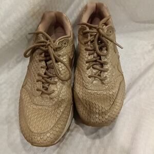 Nike Air Max 1 Premium Women's Gold Fish Metallic Shoes Size 8.5 Artsy Y2k